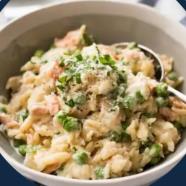 Quick, Creamy Salmon Orzo